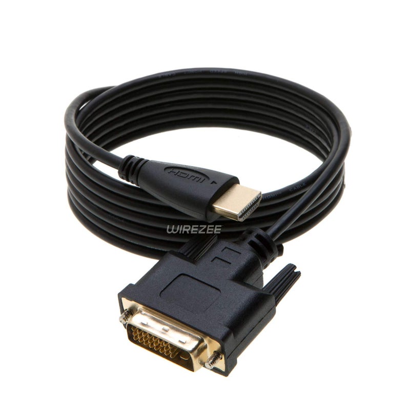 WireZee 6FT HDMI to DVI-D 24+1 Cable â€“ HDMI Male to DVI-D Male Adapter Cable for Monitor, PC, Laptop, TV, Projector â€“ High-Speed Digital Video Cable Supports 1080p/4K â€“ Gold-Plated Connectors - Image 4